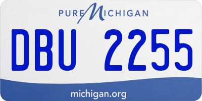 MI license plate DBU2255
