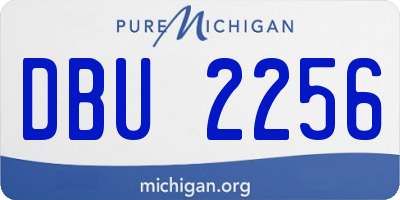 MI license plate DBU2256