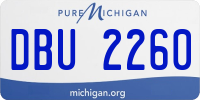 MI license plate DBU2260