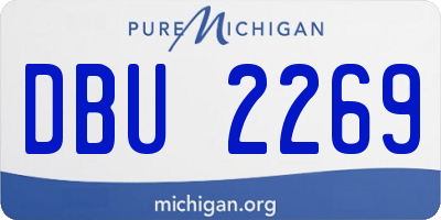 MI license plate DBU2269