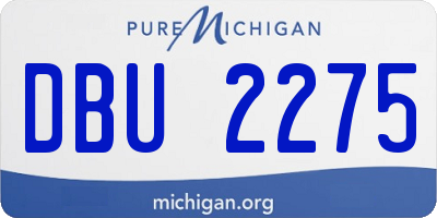 MI license plate DBU2275