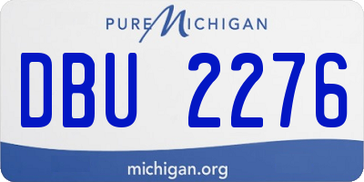 MI license plate DBU2276