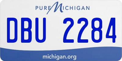MI license plate DBU2284