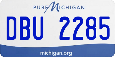 MI license plate DBU2285