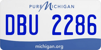 MI license plate DBU2286