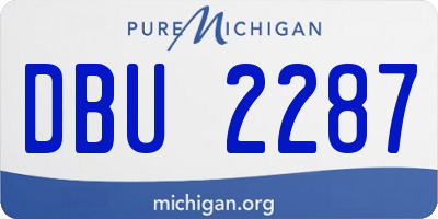 MI license plate DBU2287