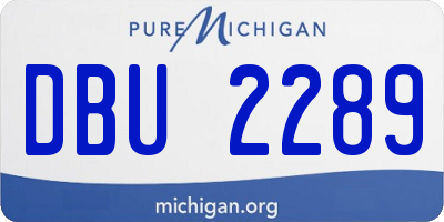 MI license plate DBU2289
