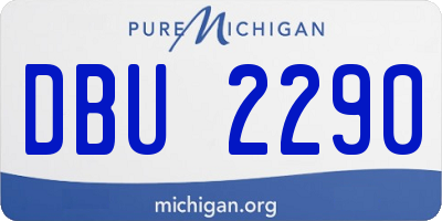 MI license plate DBU2290