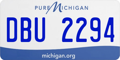 MI license plate DBU2294