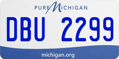 MI license plate DBU2299
