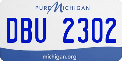 MI license plate DBU2302