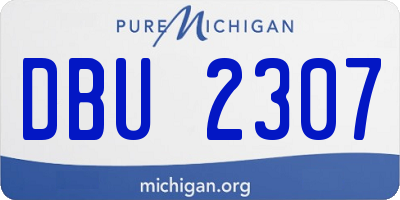 MI license plate DBU2307