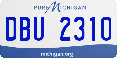 MI license plate DBU2310
