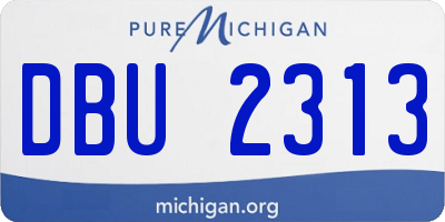 MI license plate DBU2313