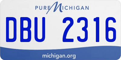 MI license plate DBU2316