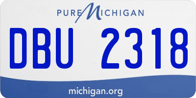 MI license plate DBU2318
