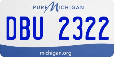 MI license plate DBU2322