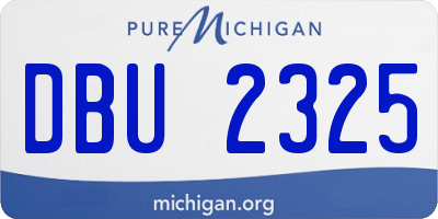 MI license plate DBU2325
