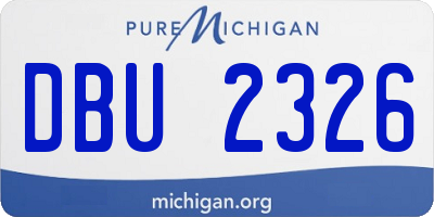 MI license plate DBU2326