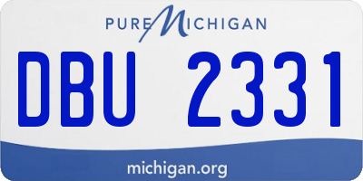 MI license plate DBU2331