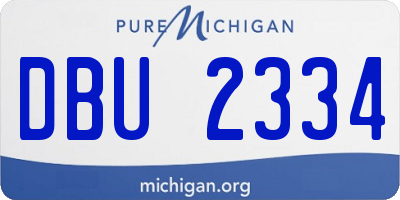 MI license plate DBU2334