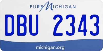 MI license plate DBU2343