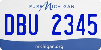 MI license plate DBU2345