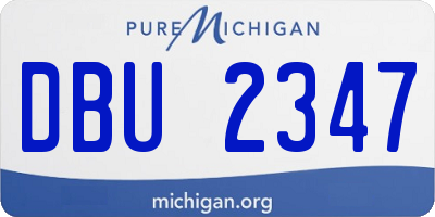 MI license plate DBU2347