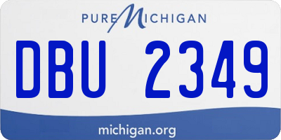 MI license plate DBU2349