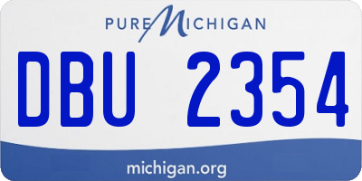 MI license plate DBU2354