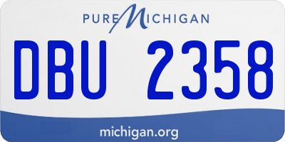 MI license plate DBU2358