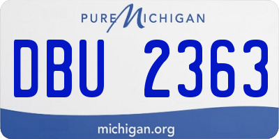MI license plate DBU2363