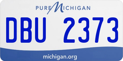 MI license plate DBU2373