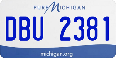 MI license plate DBU2381