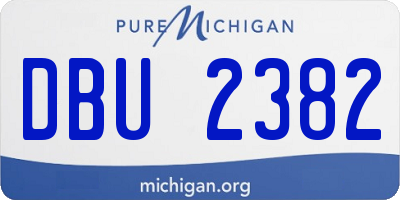 MI license plate DBU2382