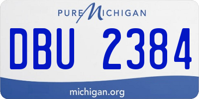 MI license plate DBU2384
