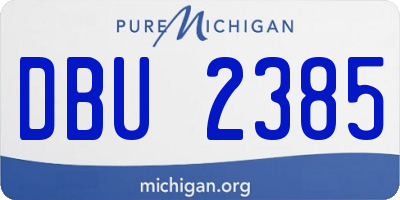 MI license plate DBU2385
