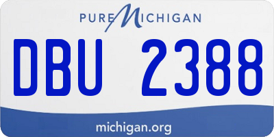 MI license plate DBU2388