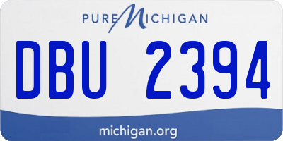 MI license plate DBU2394