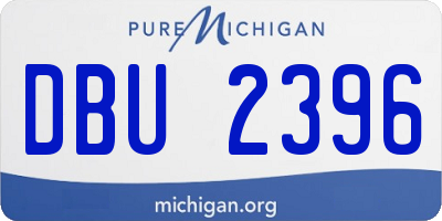 MI license plate DBU2396