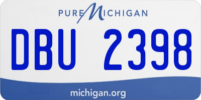 MI license plate DBU2398