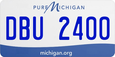 MI license plate DBU2400