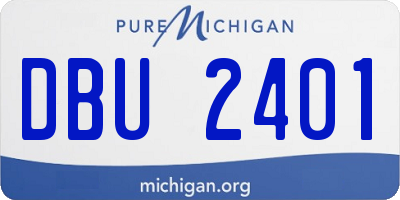 MI license plate DBU2401