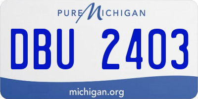 MI license plate DBU2403