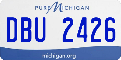 MI license plate DBU2426