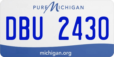 MI license plate DBU2430