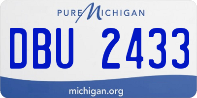 MI license plate DBU2433