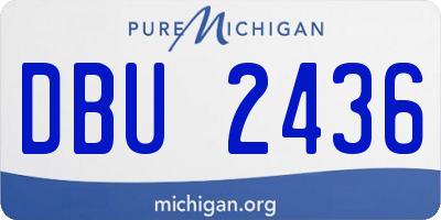 MI license plate DBU2436