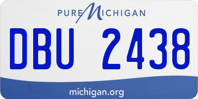 MI license plate DBU2438