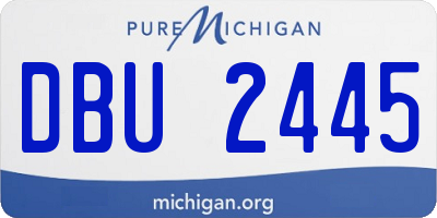 MI license plate DBU2445